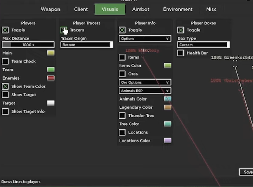 roblox west x visuals hack