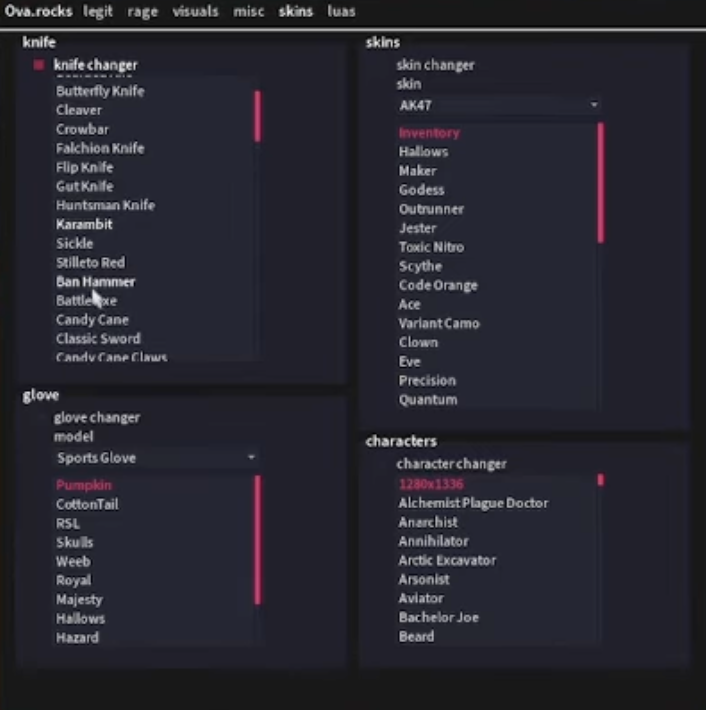skinchanger for cb:go gui