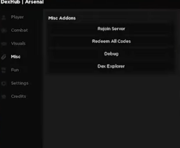 roblox Dexhub gui misc