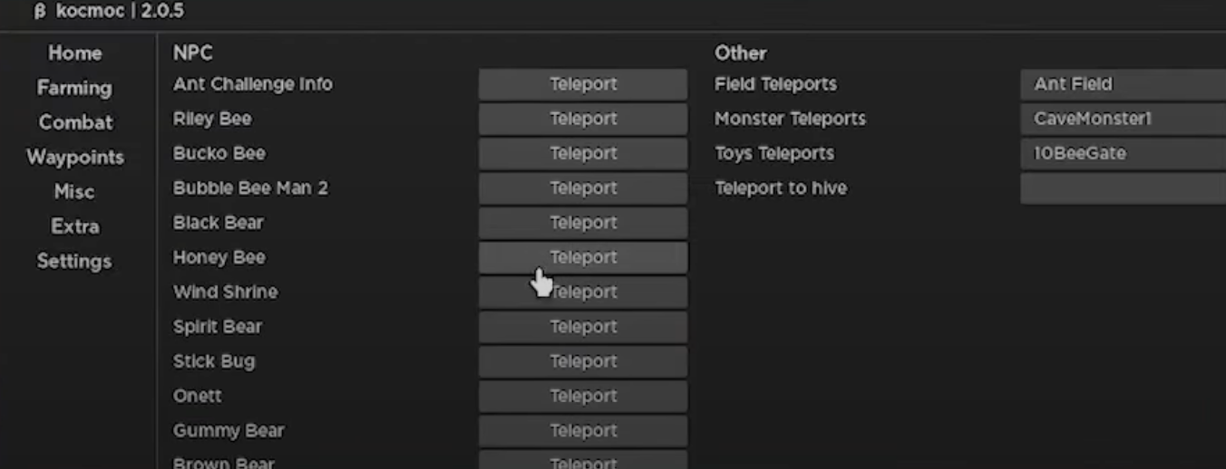 bee swarm teleports exploit