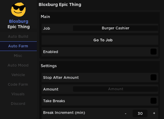blox burg autofarm script gui