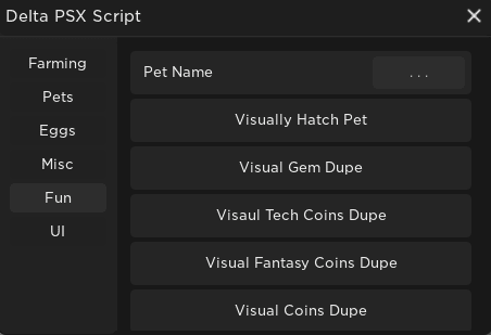 pet sim x dupe script gui
