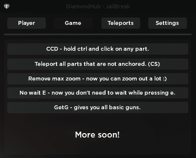 jailbreak teleport script gui