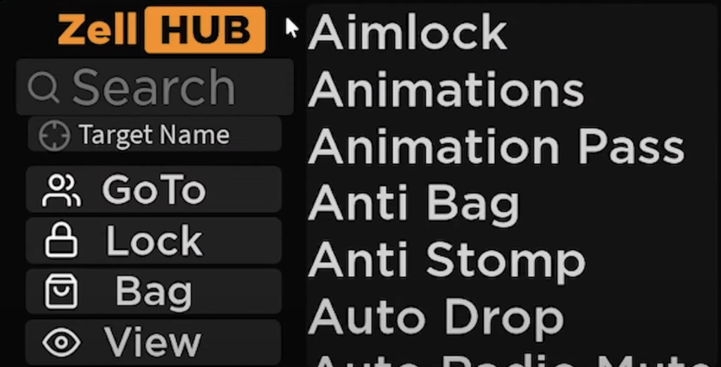 zell hub aimlock gui for da hood