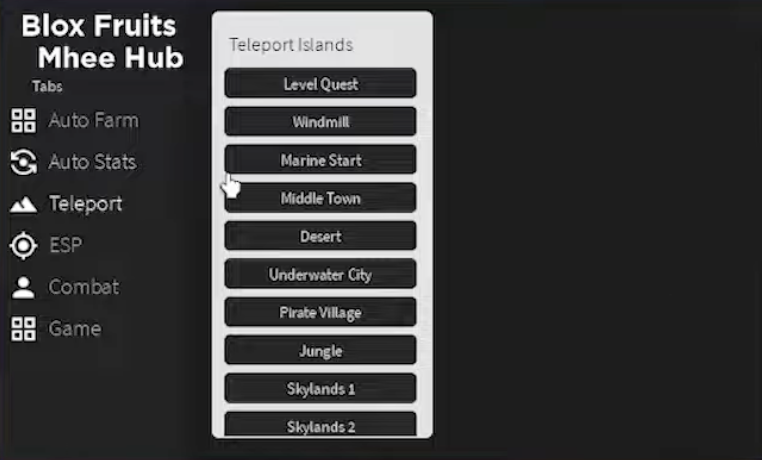 roblox bloxfruits teleport gui