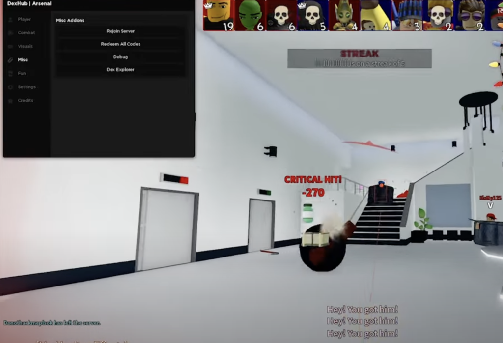 roblox dexhub arsenal script