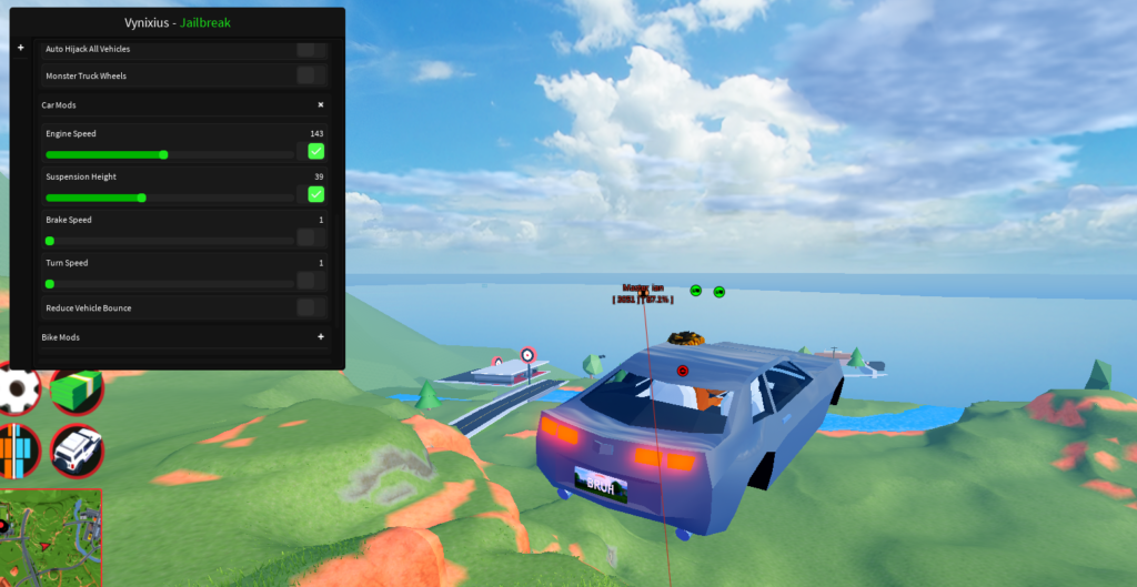 roblox jailbreak script car fly