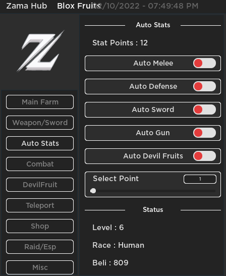 roblox auto stats bloxfruits gui