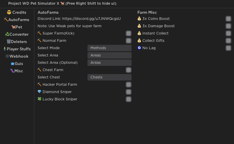pet sim x autofarm gui