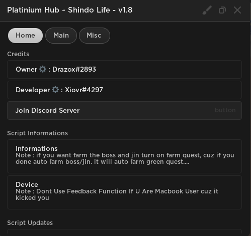Platinium Hub script roblox