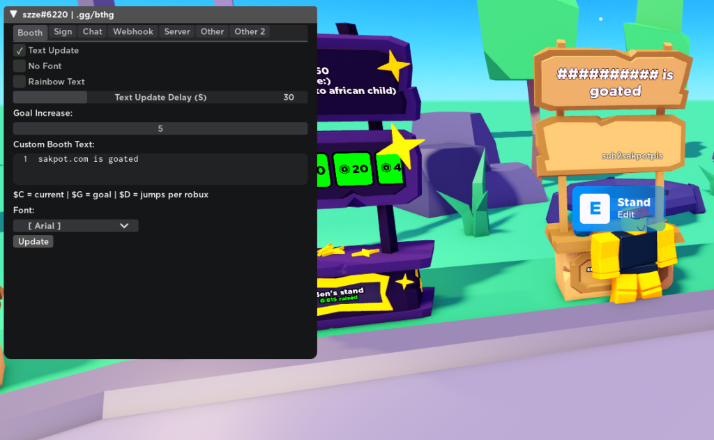 pls donate custom booth exploit