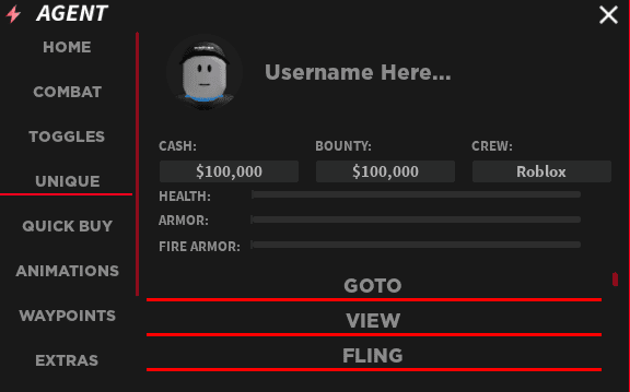  Agent Roblox Da Hood Script GUI Keyless Exploit