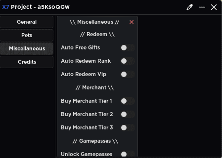 pet simulator x7 project script gui
