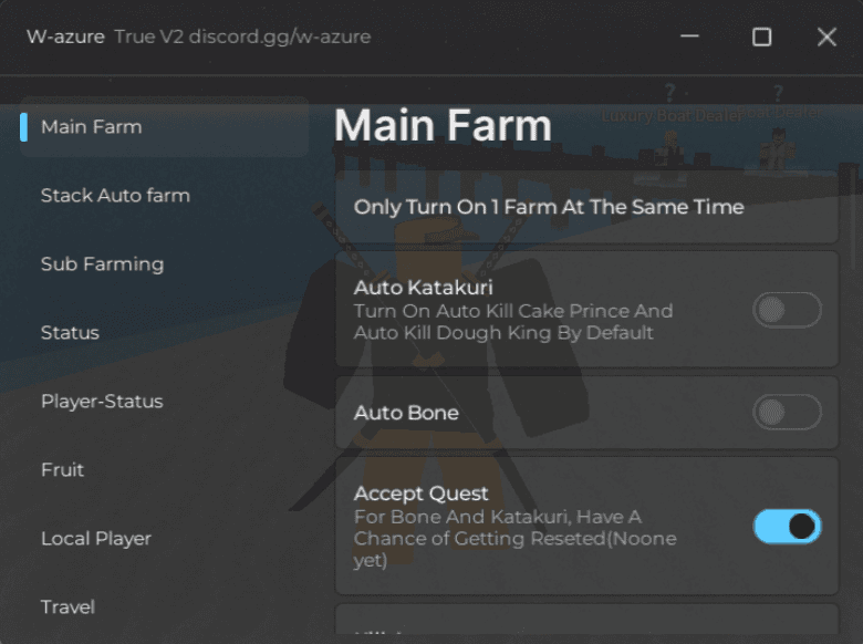 Bloxfruits Script W-AZURE V2 Main Farm