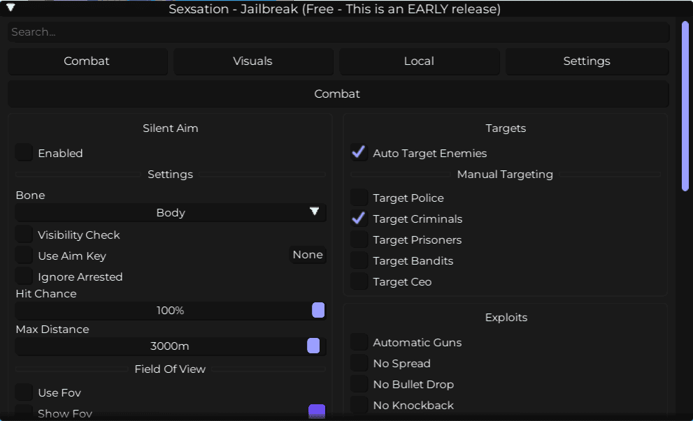 universal farm hack gui Combat