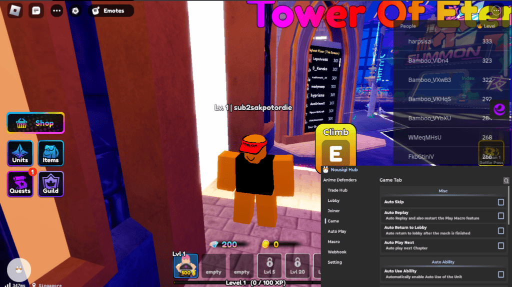 Roblox Anime Defenders Script Nousigi Hub