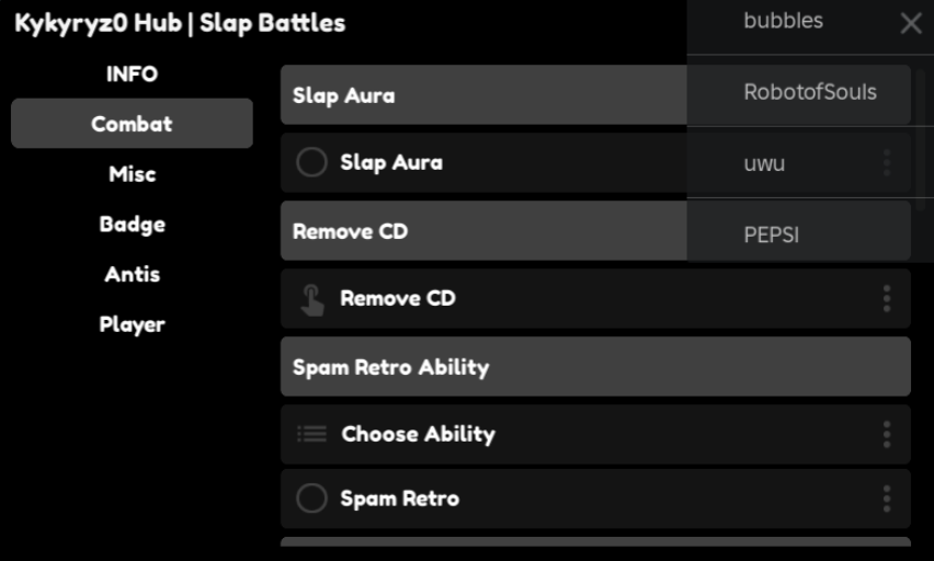 Roblox Slap Battles Script Kykyryzo Hub GUI