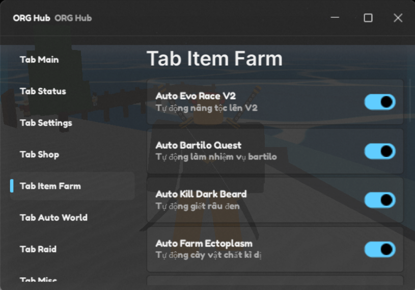 Roblox Bloxfruits Script ORG Hub GUI