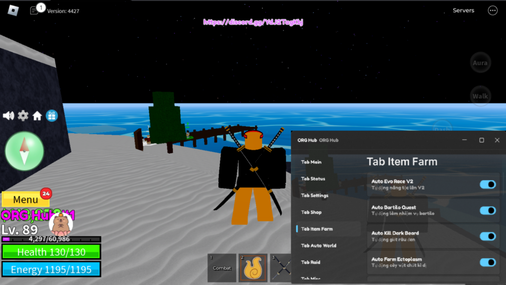 Roblox Bloxfruits Script ORG Hub GUI