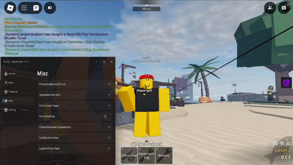 Roblox Fisch Script Lythicals GUI