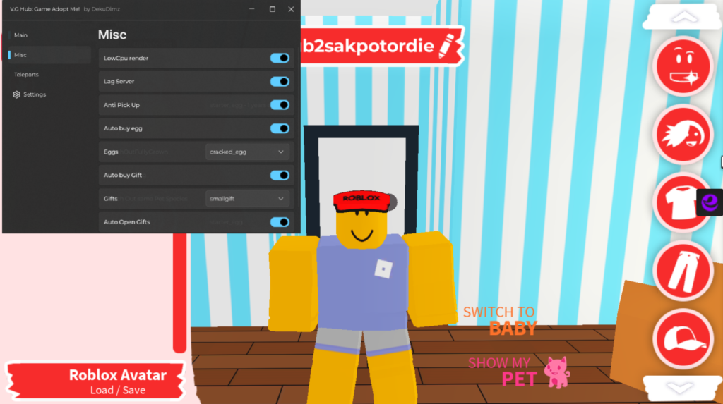 Roblox Adopt Me Script VG Hub GUI