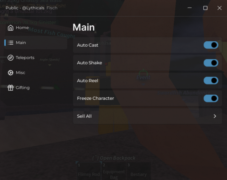 Roblox Fisch Script Lythicals GUI