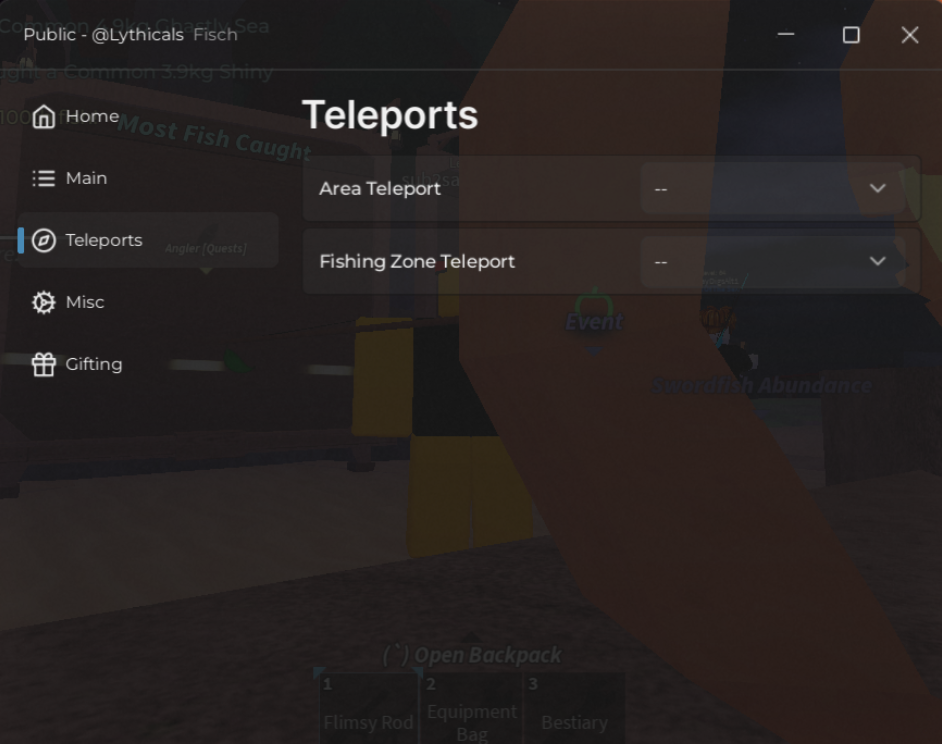Roblox Fisch Script Lythicals GUI