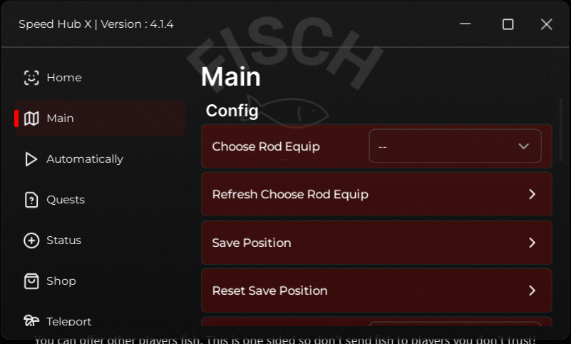 Roblox Fisch Script Speed Hub X GUI