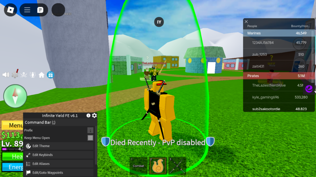 Roblox Universal (No Particular Game) just a baseplate Script Infinite Yeild GUI
