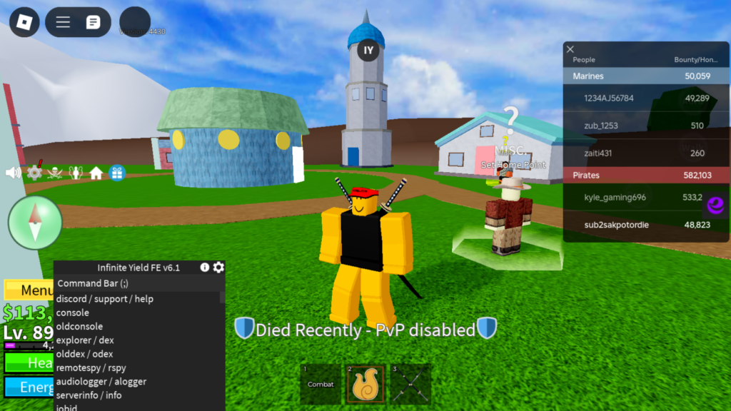 Roblox Universal (No Particular Game) just a baseplate Script Infinite Yeild GUI