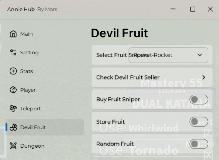 Roblox BloxFruits Script Annie Hub GUI