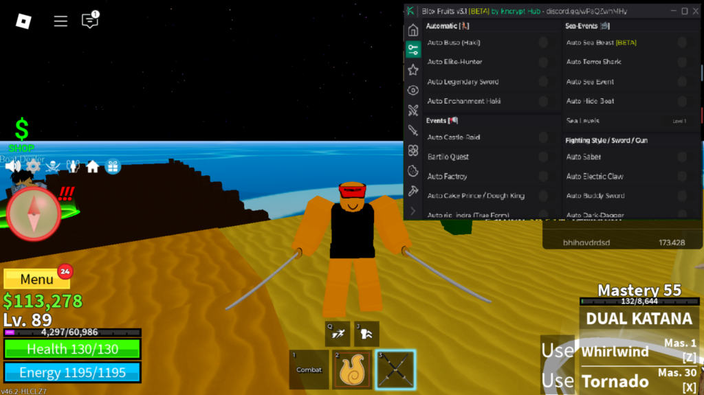 Roblox BloxFruits Script Kncrypt Hub GUI