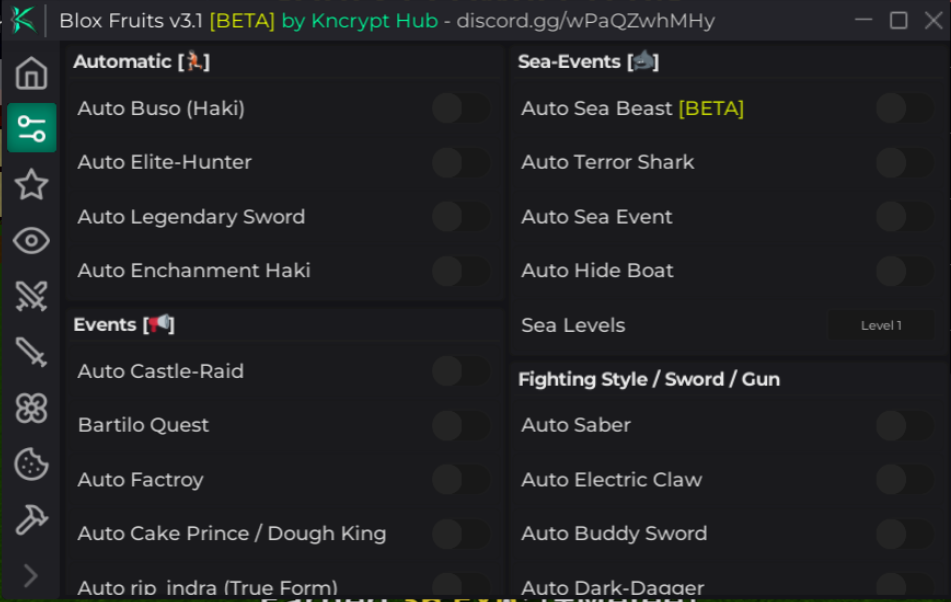 Roblox BloxFruits Script Kncrypt Hub GUI
