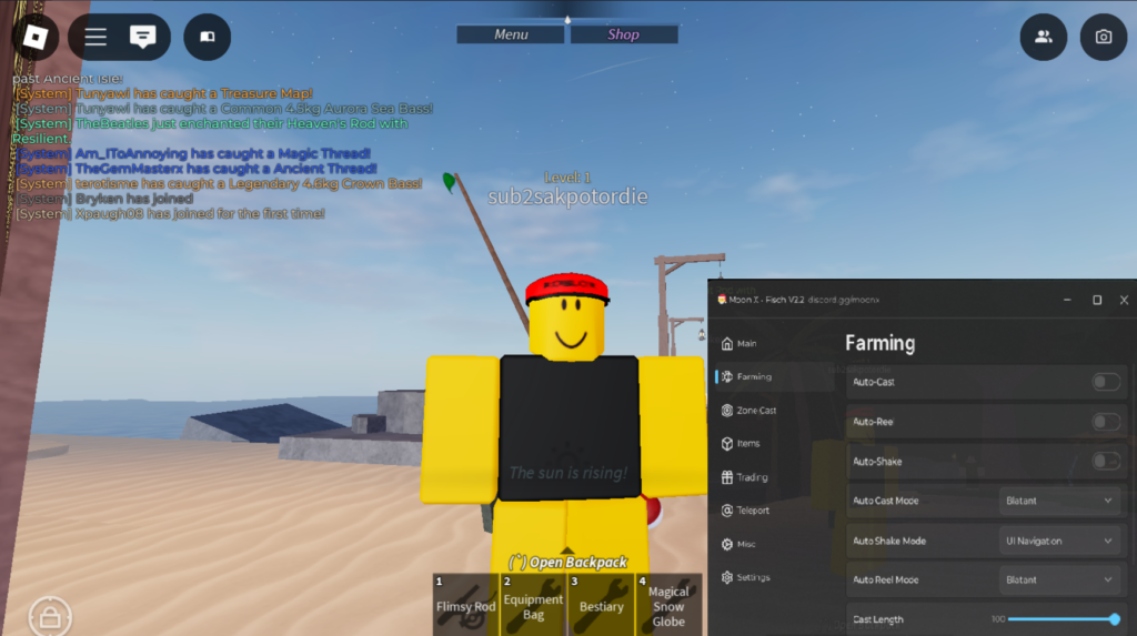 Roblox Fisch Script Moon X GUI