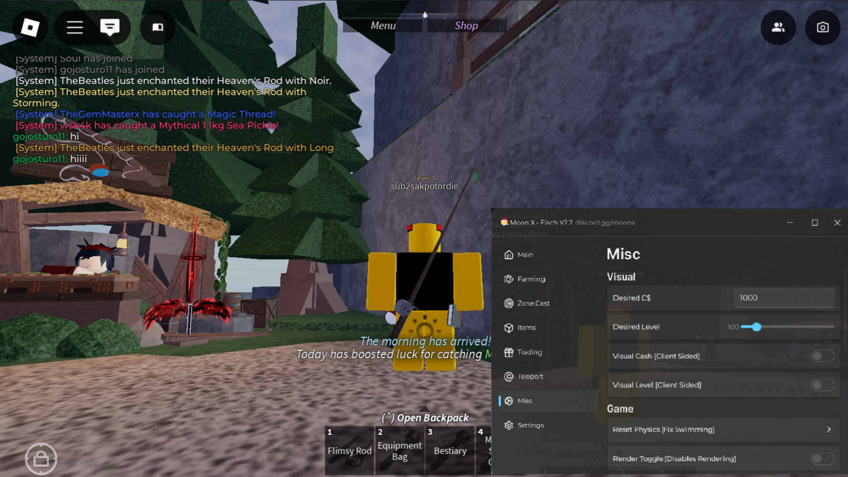 Roblox Fisch Script Moon X GUI