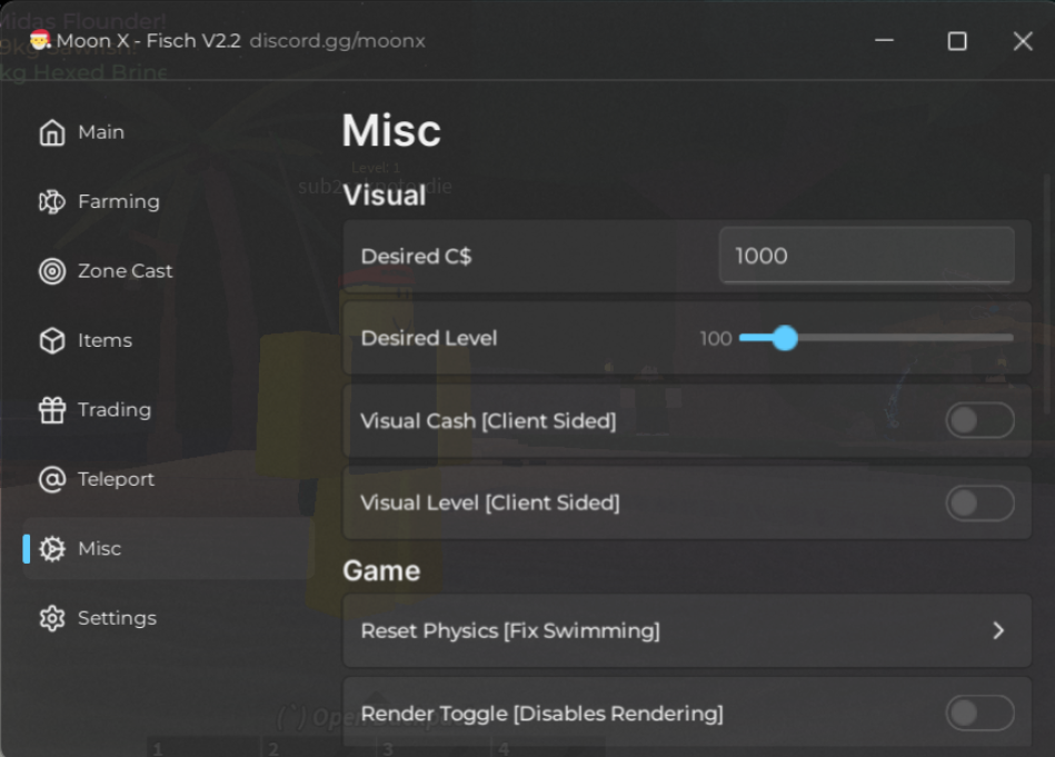 Roblox Fisch Script Moon X GUI