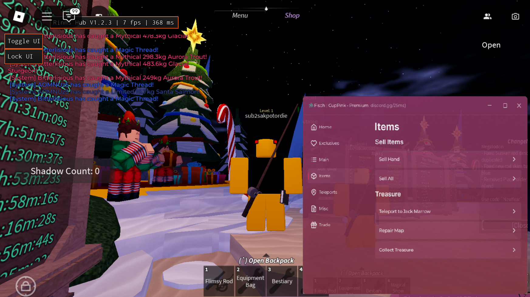 Roblox Fisch Script Cup Pink GUI