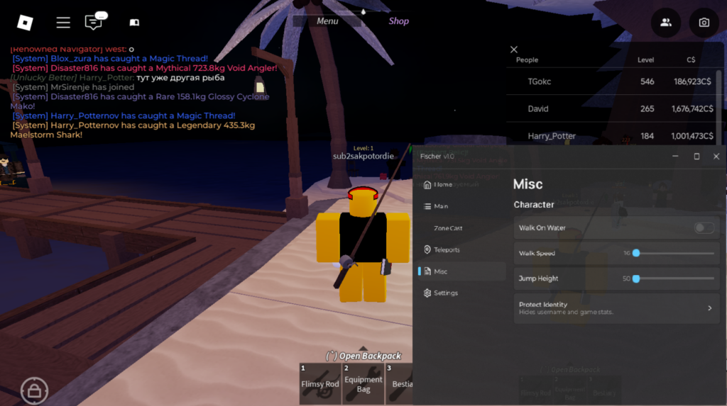 Roblox Fisch Script Fischer Hub GUI