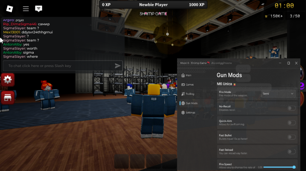 Roblox Shrimp Games Script Moon X Hub GUI