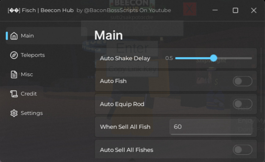 Roblox Fisch Script Beecon Hub GUI