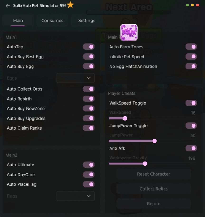 Roblox Pet Simulator 99 Script Solix Hub GUI