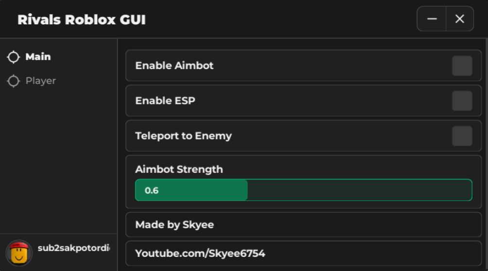 Roblox Rivals Script Skyee Hub GUI