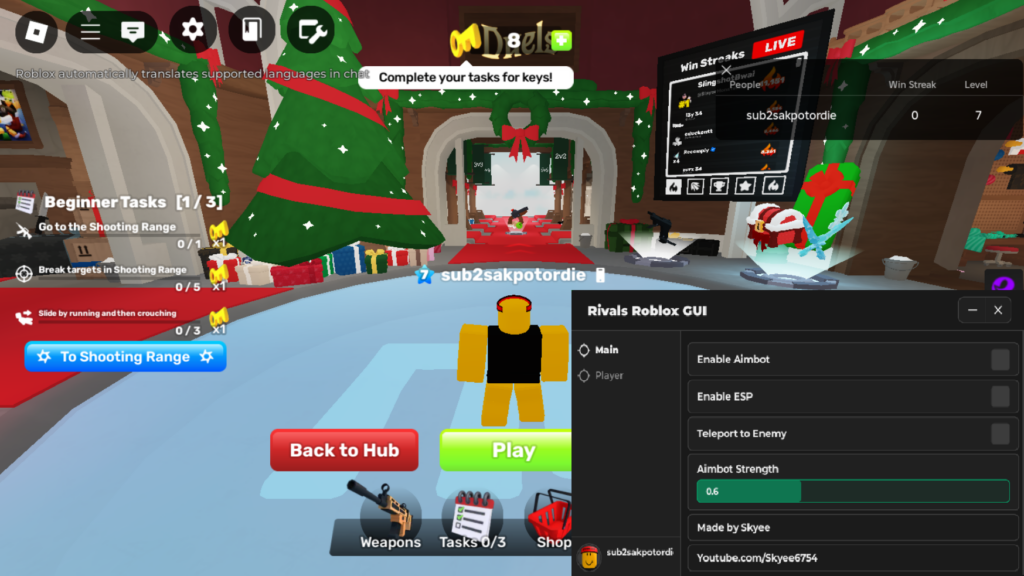 Roblox Rivals Script Skyee Hub GUI