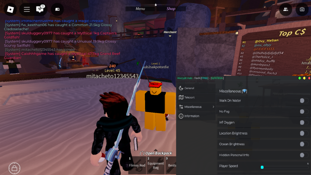 Roblox Fisch Script Kncrypt Hub GUI