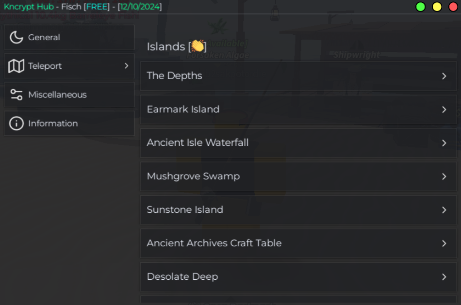 Roblox Fisch Script Kncrypt Hub GUI