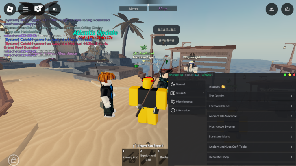Roblox Fisch Script Kncrypt Hub GUI