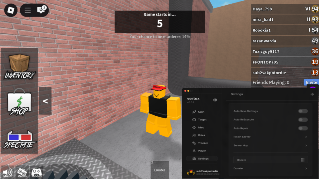 Roblox Murder Mystery 2 Script Vertex Hub GUI