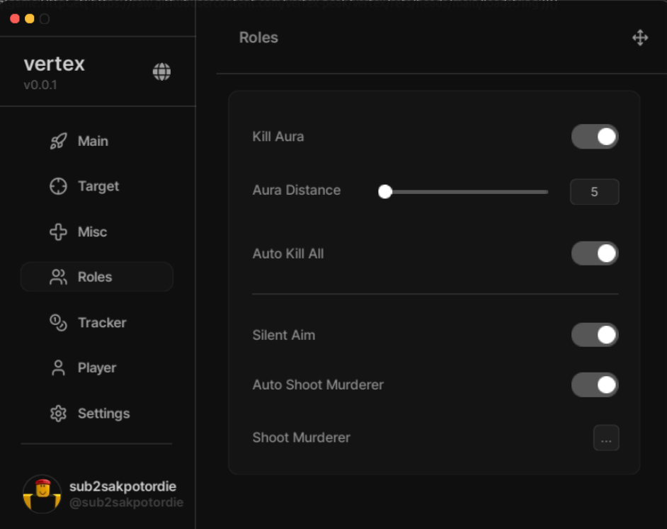 Roblox Murder Mystery 2 Script Vertex Hub GUI