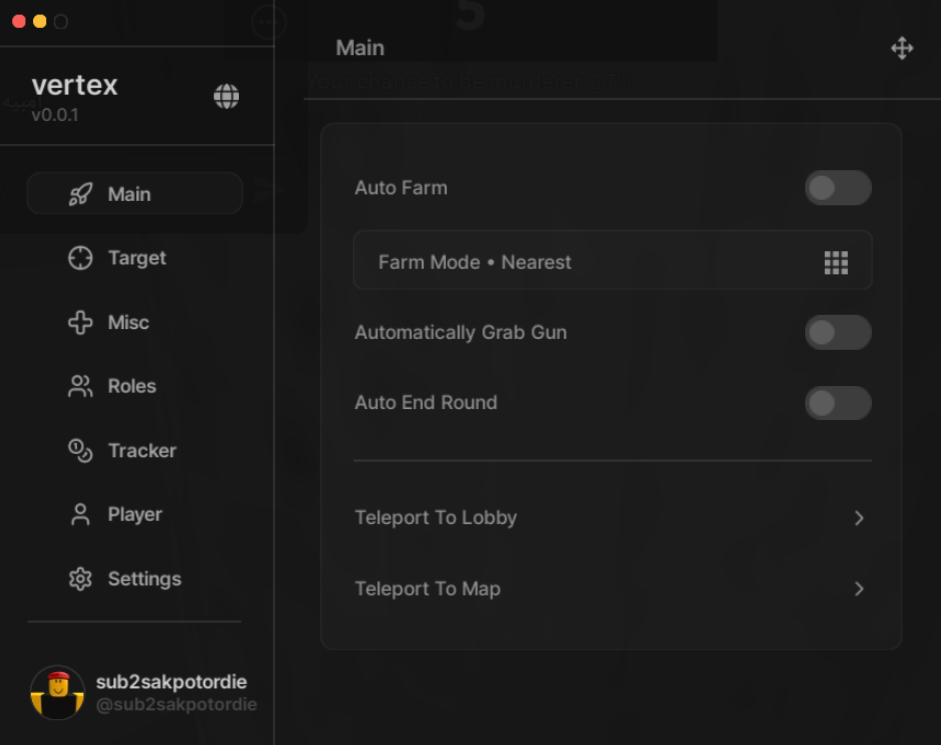 Roblox Murder Mystery 2 Script Vertex Hub GUI