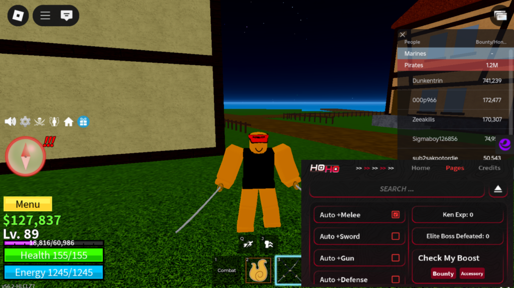 Roblox Blox Fruits Script Hoho Hub V4 GUI